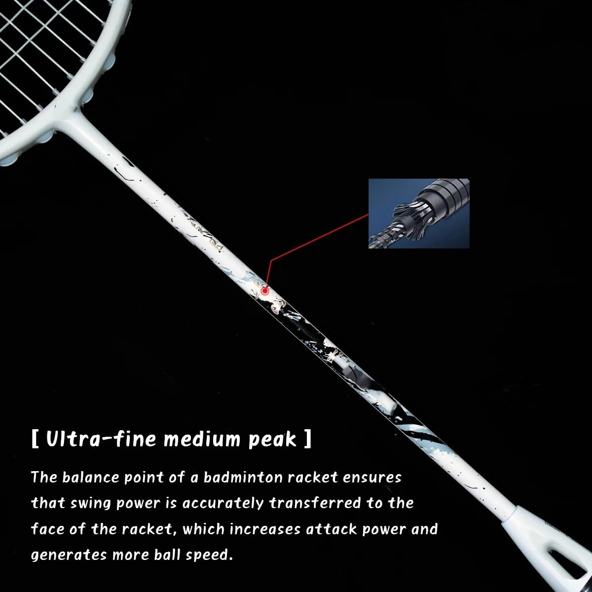 Badminton Set Racchetta da Badminton Ultraleggera in Fibra di Carbonio Max 32 libbre con Corda e Borsa