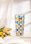 Magcolor Vase en verre coloré peint à la main - Vase de fleurs cristal 7.7 inch, Vase en verre pour les arrangements floraux, Pièces centrales, Mariages, Chauffage ménager, Maison centrale Déco