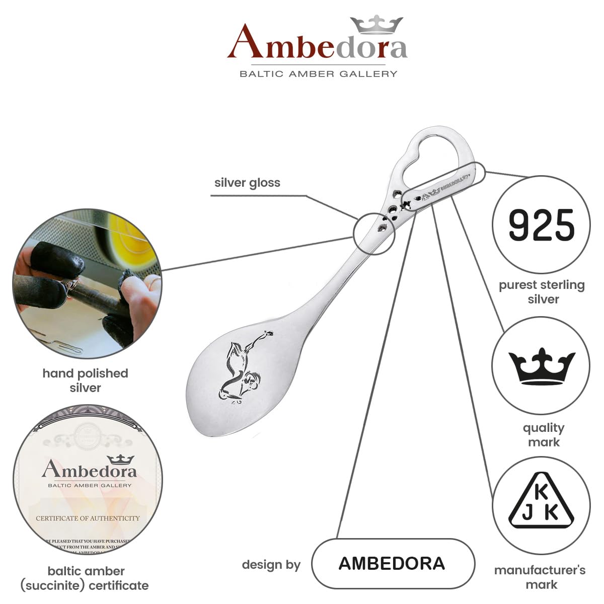 Cucchiaio piccolo in argento sterling con incisione, regalo per battesimo o nascita di un bambino
