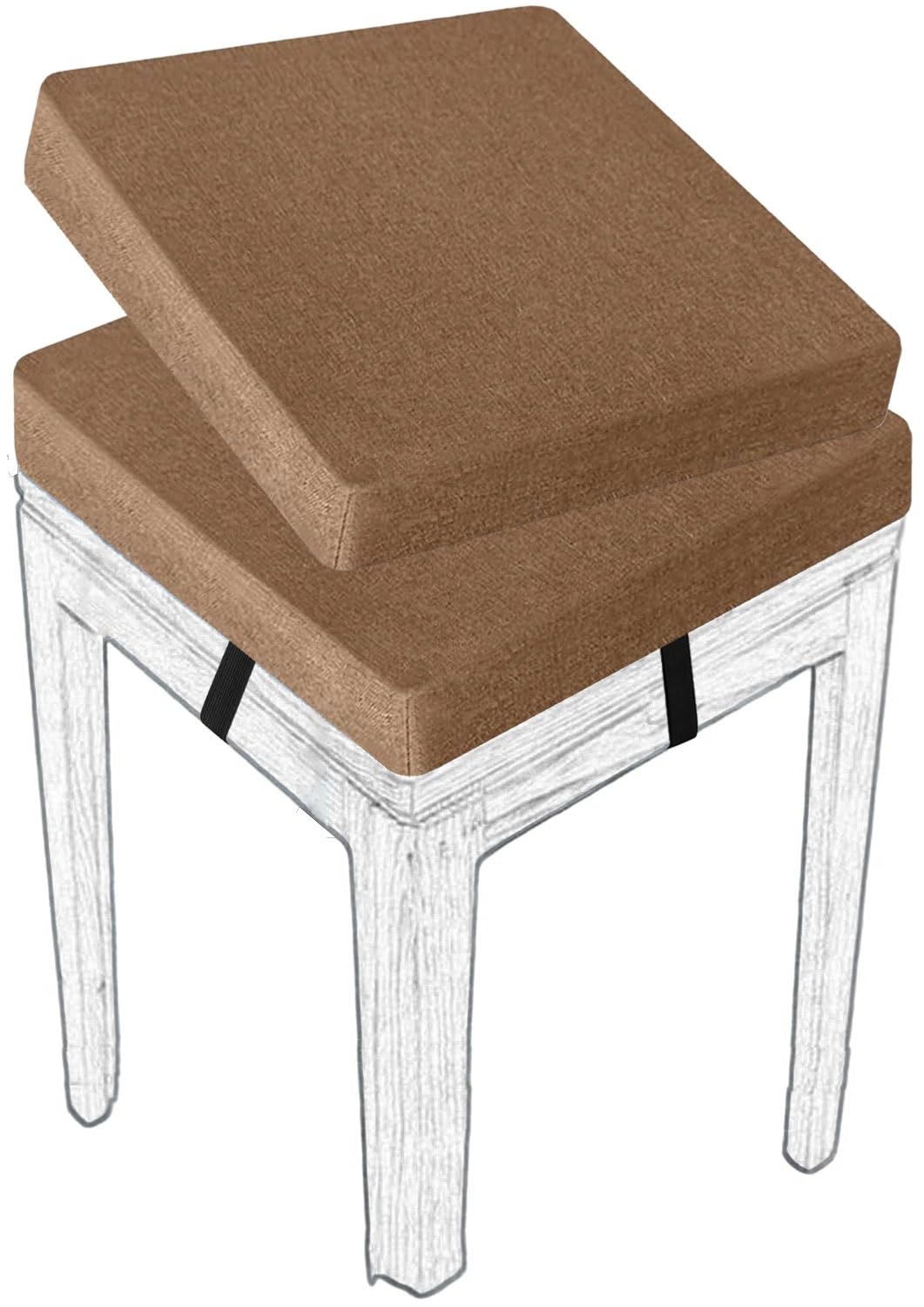 MCNDSI Stools Seat Cushion Square 30/45/35/40/50cm Thick Seat Pad with Ties Anti-Slip Dining Chair Pad with Washable Cover for Indoor,Garden,Kitchen,Bar Chairs,Wooden Chairs(#6,(2pcs) 50x50x8cm)