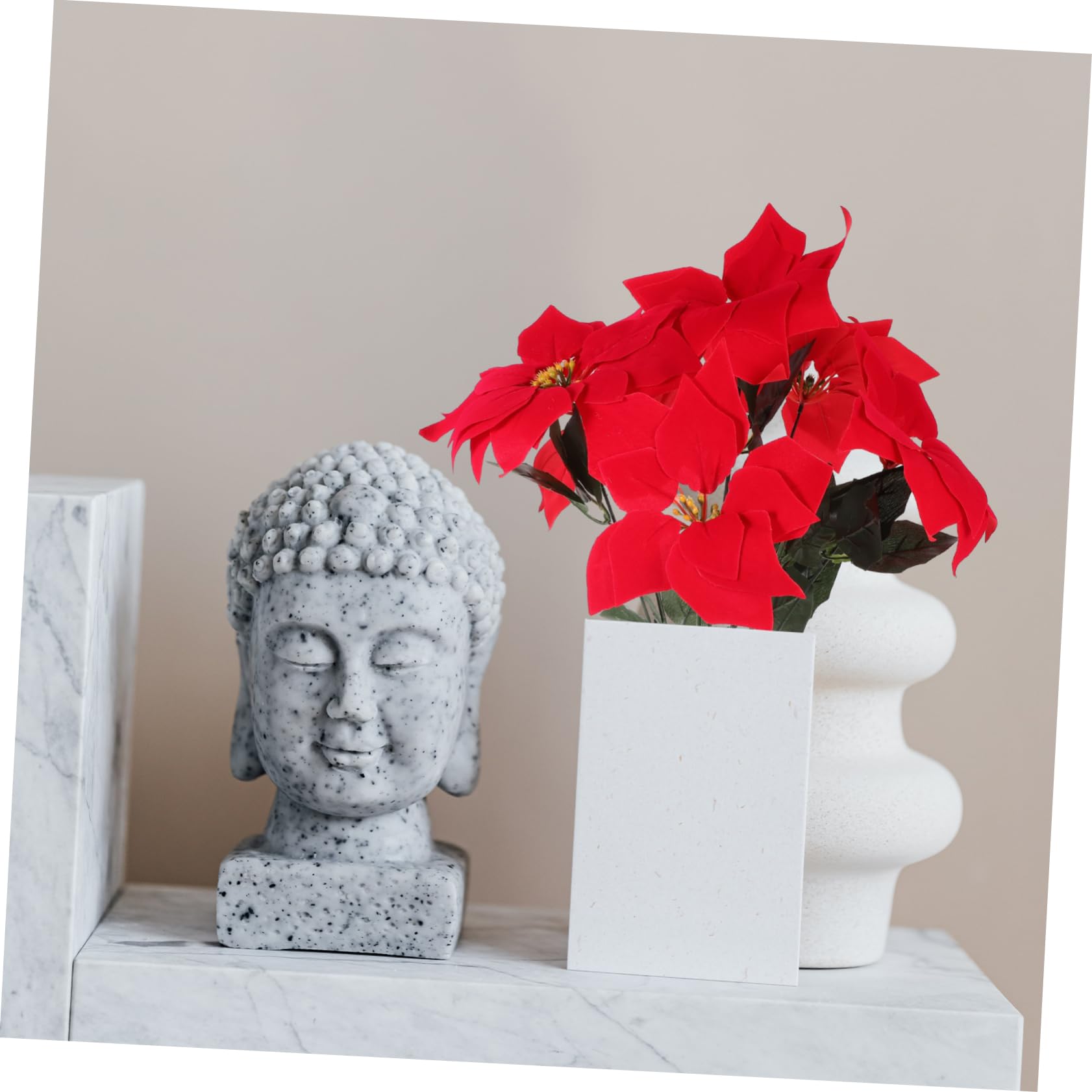 DECHOUS 2piezas Flores Artificiales de Navidad Poinsettia Roja Flores Navideñas y Navideños para Decoración de Centro de Mesa Adornos para Árbol de Navidad Hogar y Oficina