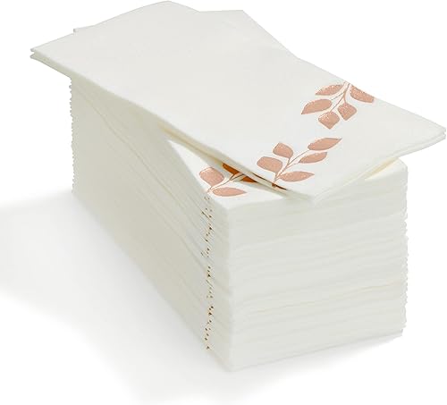 By Madee Paquete de 50 servilletas de cena doradas metálicas Elegantes servilletas de hojas desechables Servilletas de fiesta absorbentes como