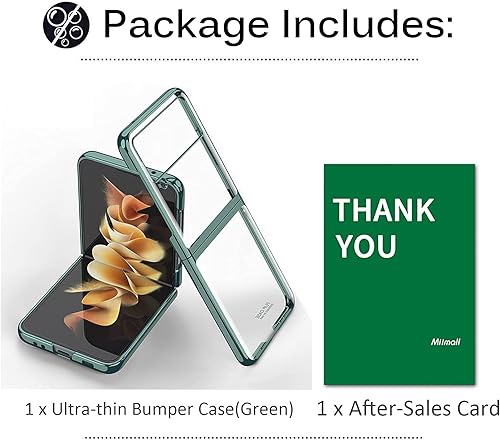 Miniatura 7 de Miimall Funda compatible con Samsung Galaxy Z Flip 3 2021, a prueba de golpes y antiarañazos, delgada, rígida, de policarbonato, protector