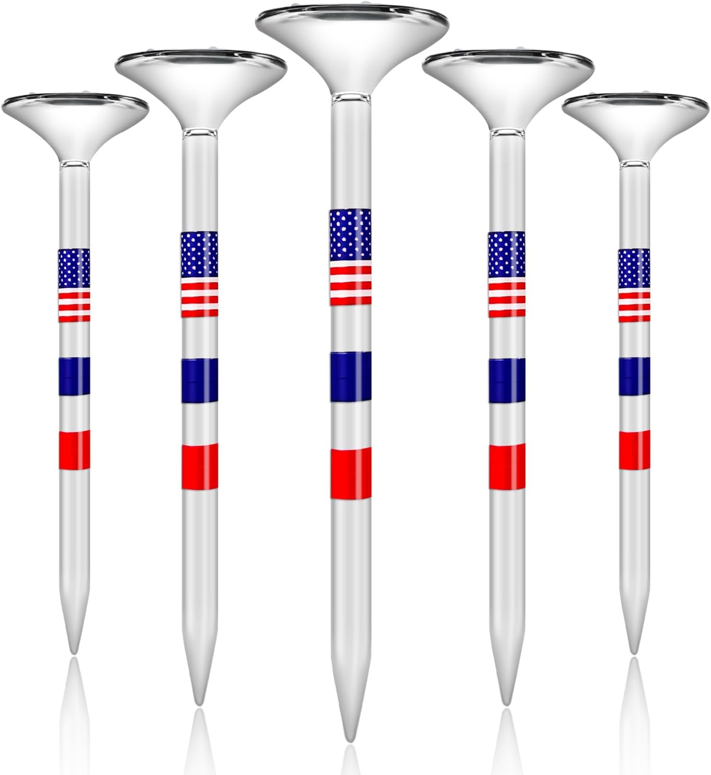 Premium Golf Tees, 3 1/4'' Unbreakable Transparent Plastic Golf Tees, Reduces Friction & Side Spin, Golf Accessories Gift for Men American Flag（50 Count）