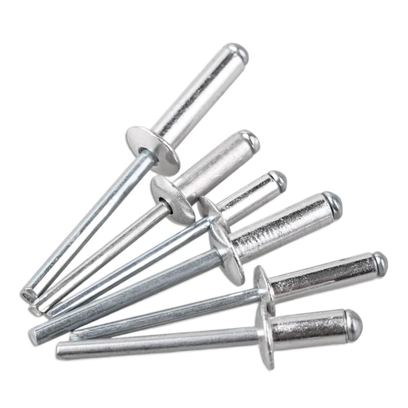 remaches ciegos, Remache ciego de cabeza redonda aluminio, M2,4,8, M3,2,6, M4, M5, M6, mandril acero, ancla tracción, escape tipo cúpula(6mm,M2.4 (50Pcs))