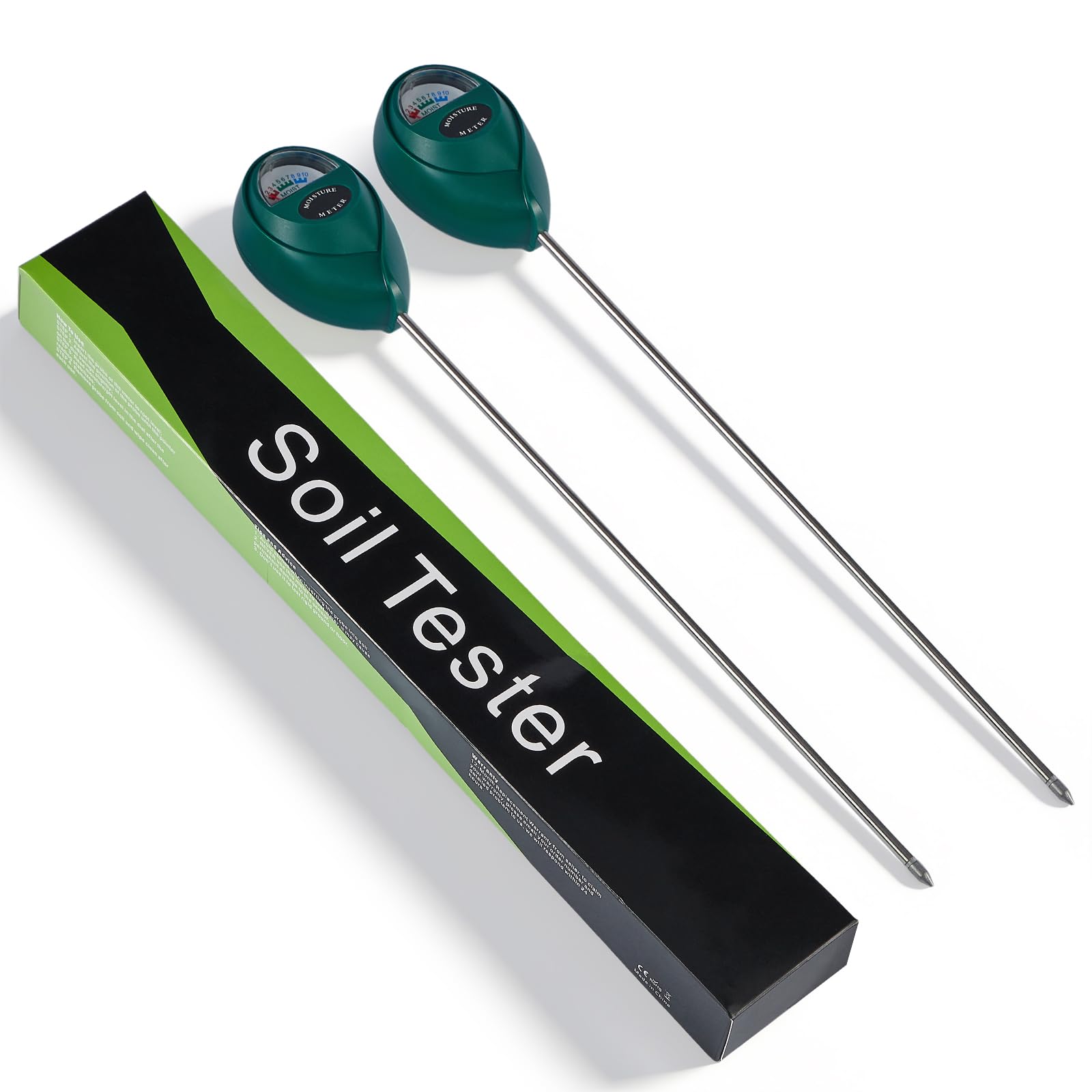 2 Pack 40cm Soil Moisture Meter, High Precision Garden Plant Moisture Meter, Soil Moisture Tester Probe for Indoor Outdoor Garden Lawn Farm Potted Plants Care
