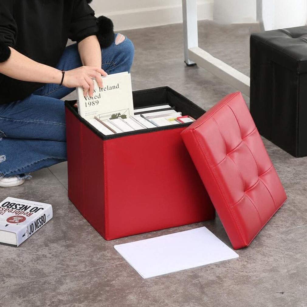 Pouf nordique gzz en similicuir Bourgogne, l'élégance du mobilier pliant