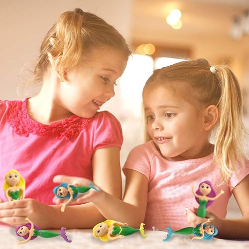 Miniatura 6 de ArtCreativity Figuras de sirena flexibles, juego de 12 figuras mágicas flexibles, juguetes para aliviar el estrés para niños, recuerdos de fiesta de