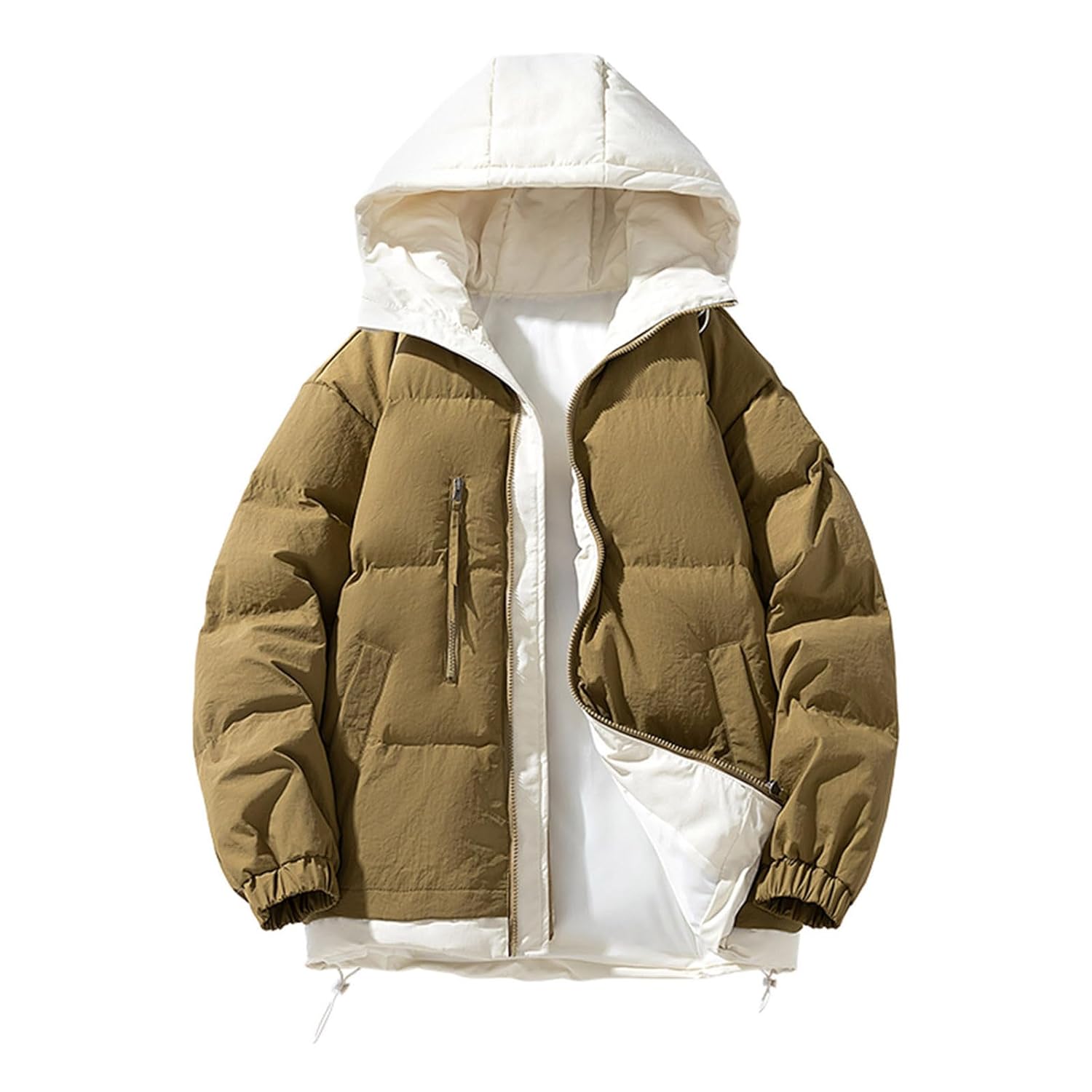Winter Coats for Men Windproof Heavyweight Hooded Jackets Casual Full Zip Up Down Hoodie Winter Warm Thermal Outwear