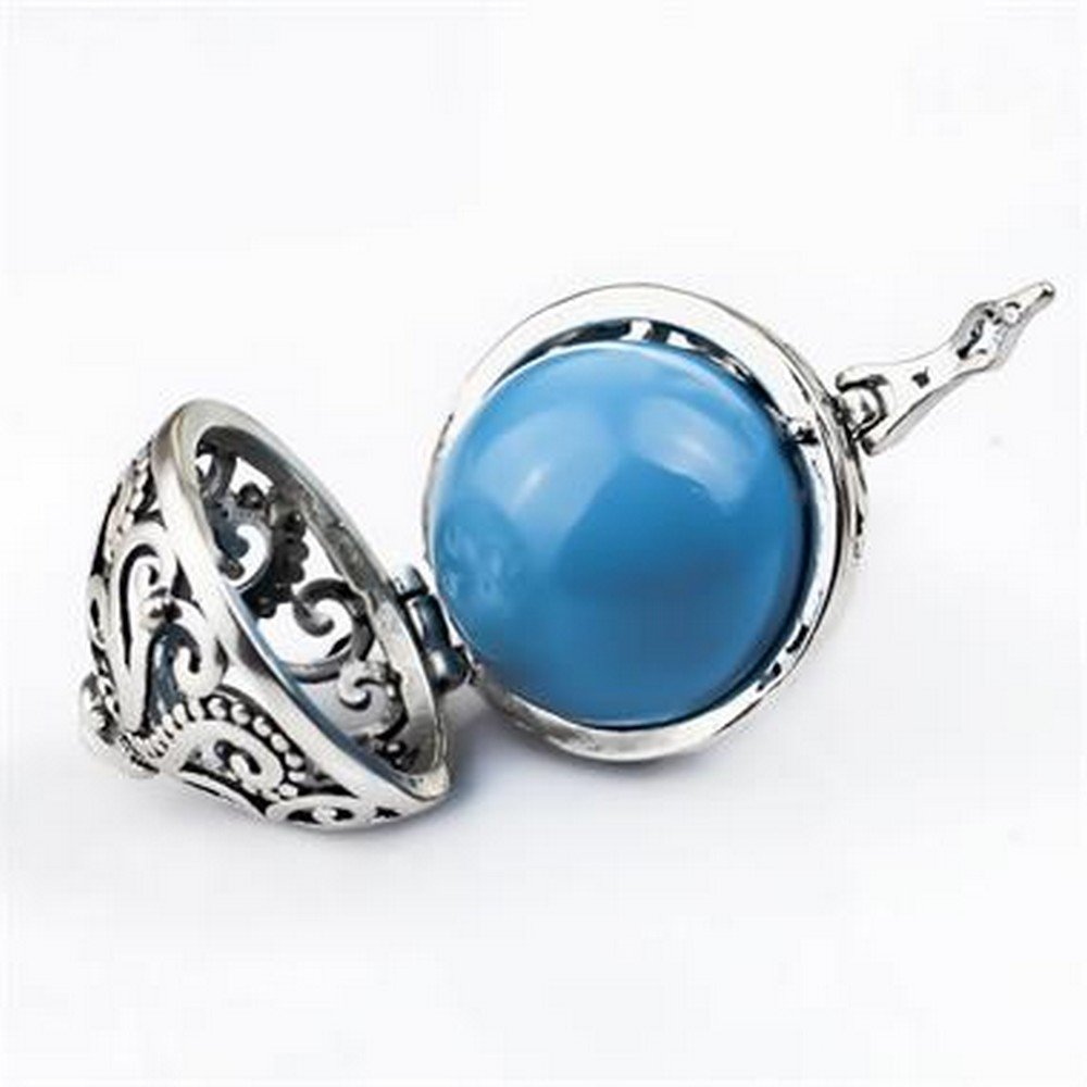 Pendentif Bijou Argent Grossesse Bola Arabesque Bleu. Livraison avec suivi.