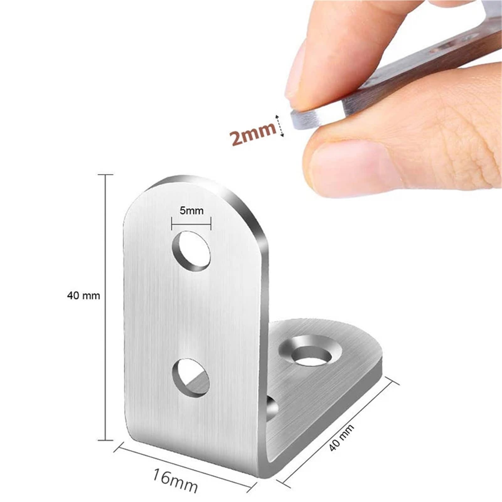 10PCS 90 Grad Winkel Eckwinkel Edelstahl Klammer Verschluss Wand Aufhänger for Regale, Tisch, Stuhl | 45x45x18mm