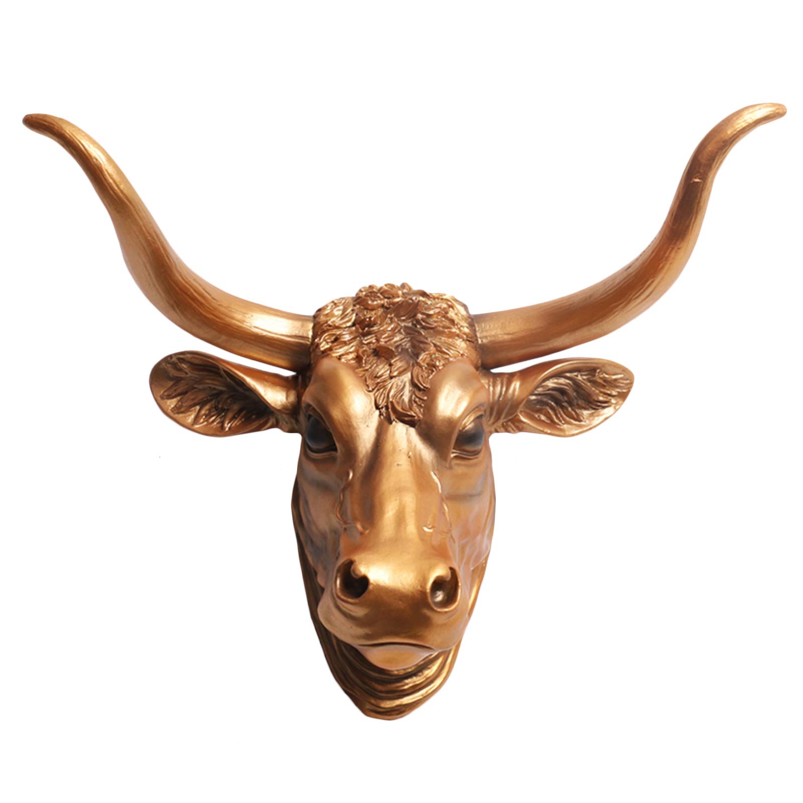 YXCQHZM Cows Head Wall Decoration Figurine Faux Taxidermy Animal Head Wall Mounted Ornament Bust Hanging Decor for Indoor or Outdoor Use