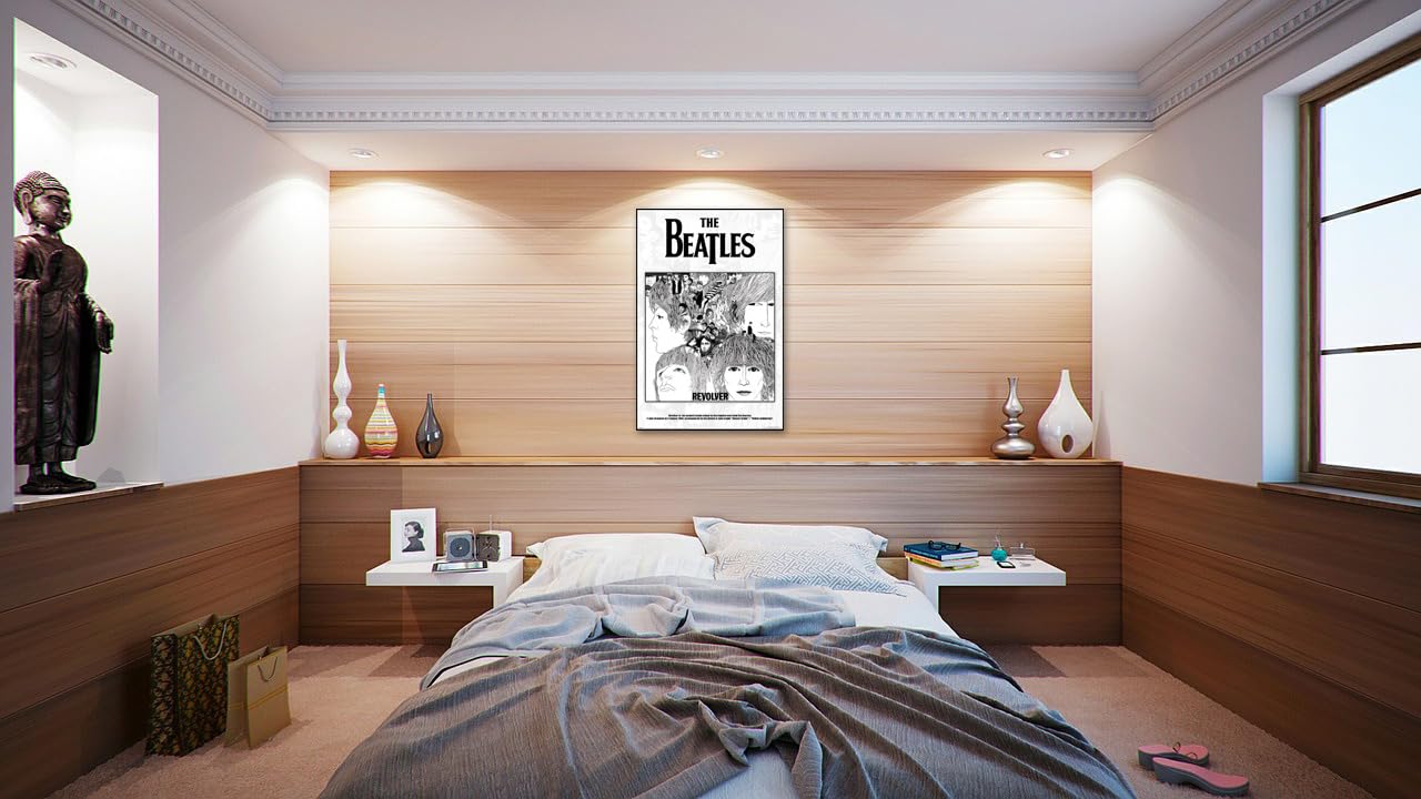 ビートルズ　Revolver バックカバープリント　保存額装　新品　最低価格 Amazon.co.jp: ビートルズ - ミュージックポスター (リボルバー