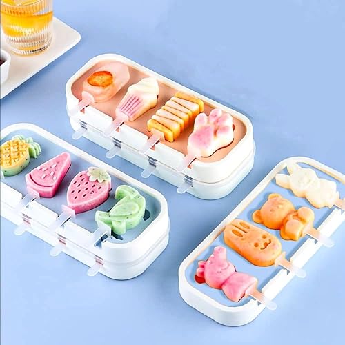 Vista 15 de Moldes para paletas pequeñas, moldes para paletas pequeñas para niños y bebés, moldes de silicona para paletas de helados, sin BPA, reutilizables