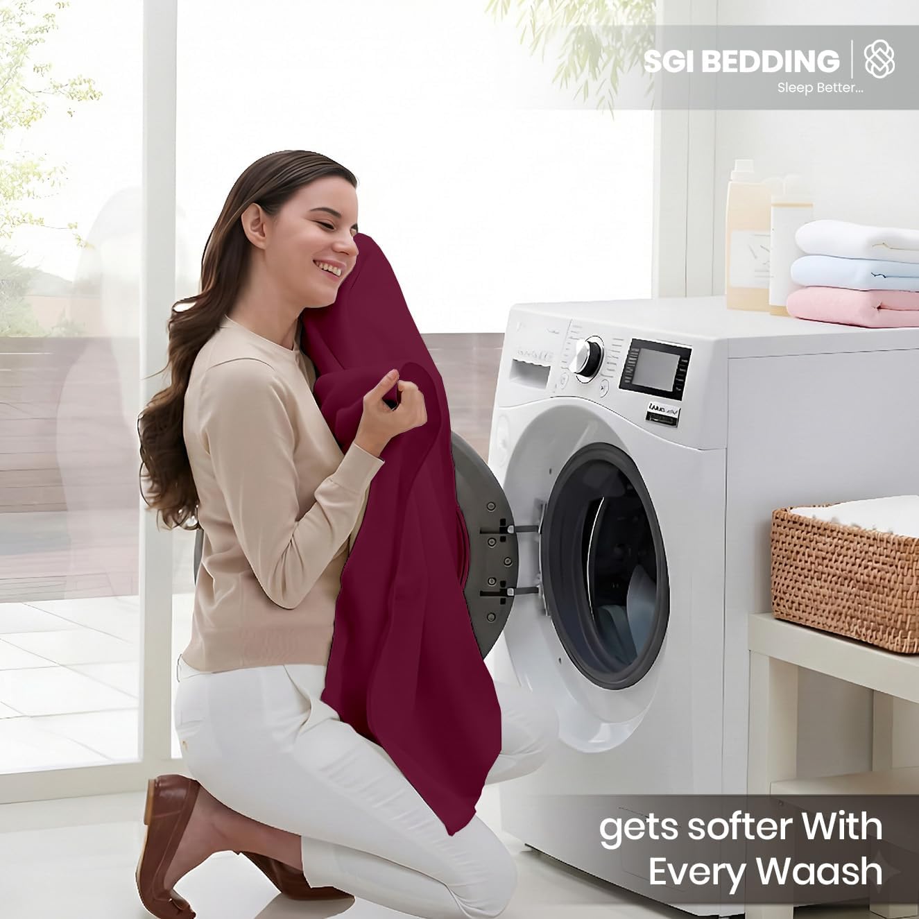 SGI bedding 1000 Thread Count Sheet Set Queen - 100% Egyptian Cotton Sheets – 16" Luxury Deep Pocket Bedding - Soft, Breathable & Premium - Hotel Sheets -Burgundy - Image 7