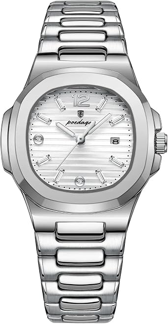 Poedagar Luxury Watch for Woman Square Ladies Quartz Watch Luminous Waterproof Date Stainless Steel Women's Watches Dress Female Clock