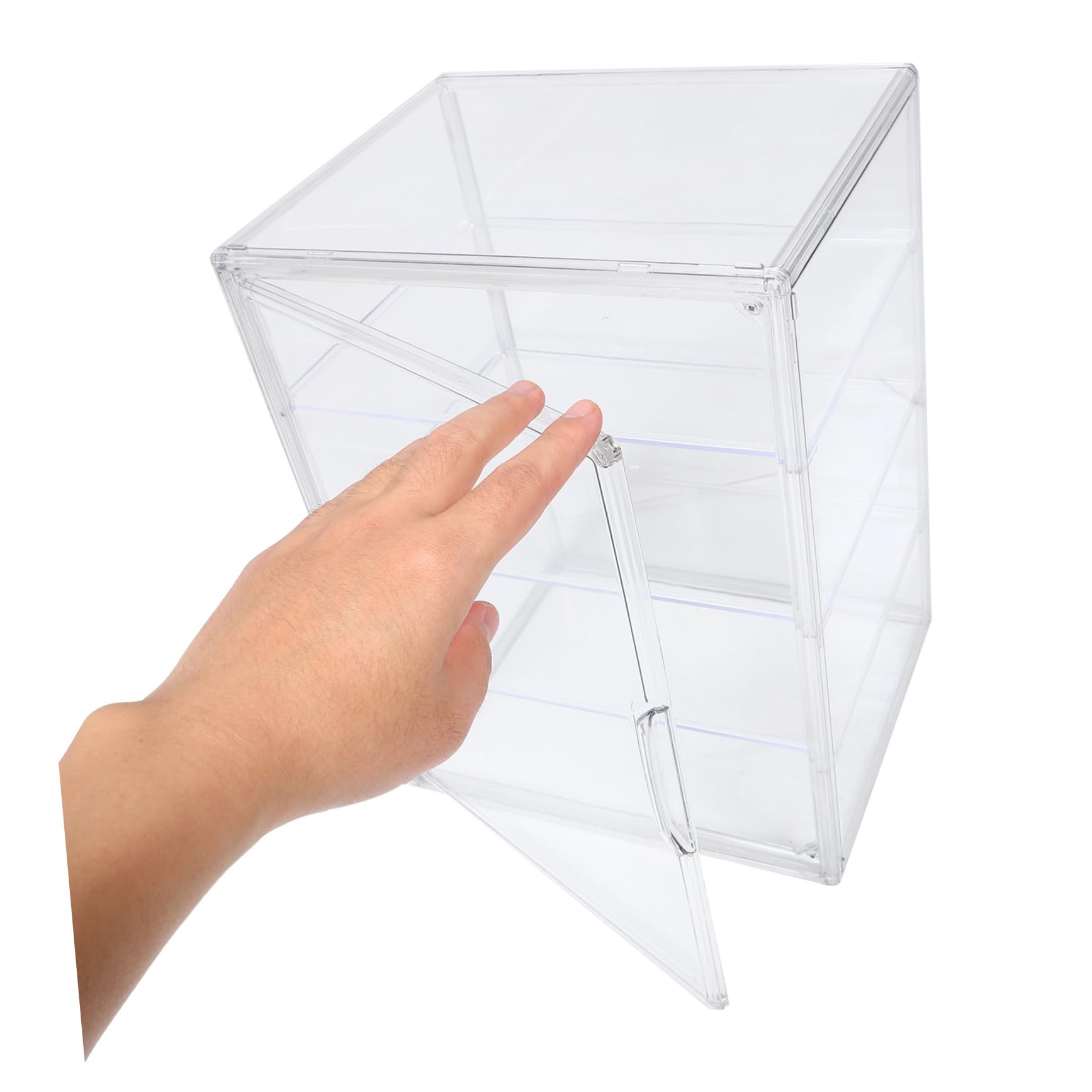 Cabilock Vitrina Acrílica Transparente y Puerta Magnética Fácil de Limpiar con 4 Niveles Ajustables y Almacenamiento de Pan para Pan Adecuado para Encimeras de Cocina