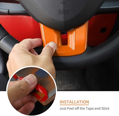 Miniatura 5 de Linskip Moldura para volante compatible con Dodge DurangoDartChallengerCharger 2009-2014 y Journey 2013-2023, funda para volante Durango, accesorios