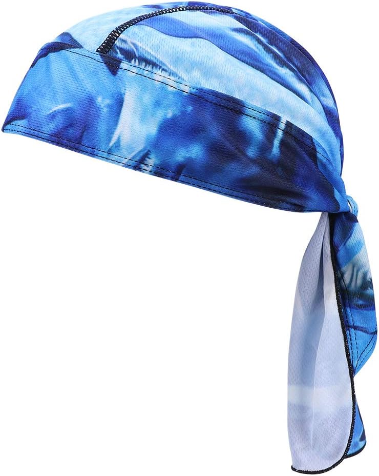 Breathable Quickly Dry Skull Cap Sweat Absorbing Bandana Headscarf Pirate Headwear Anti-UV Head Protection Headband Sports Hiking Skating Cycling Running Riding Head Wrap