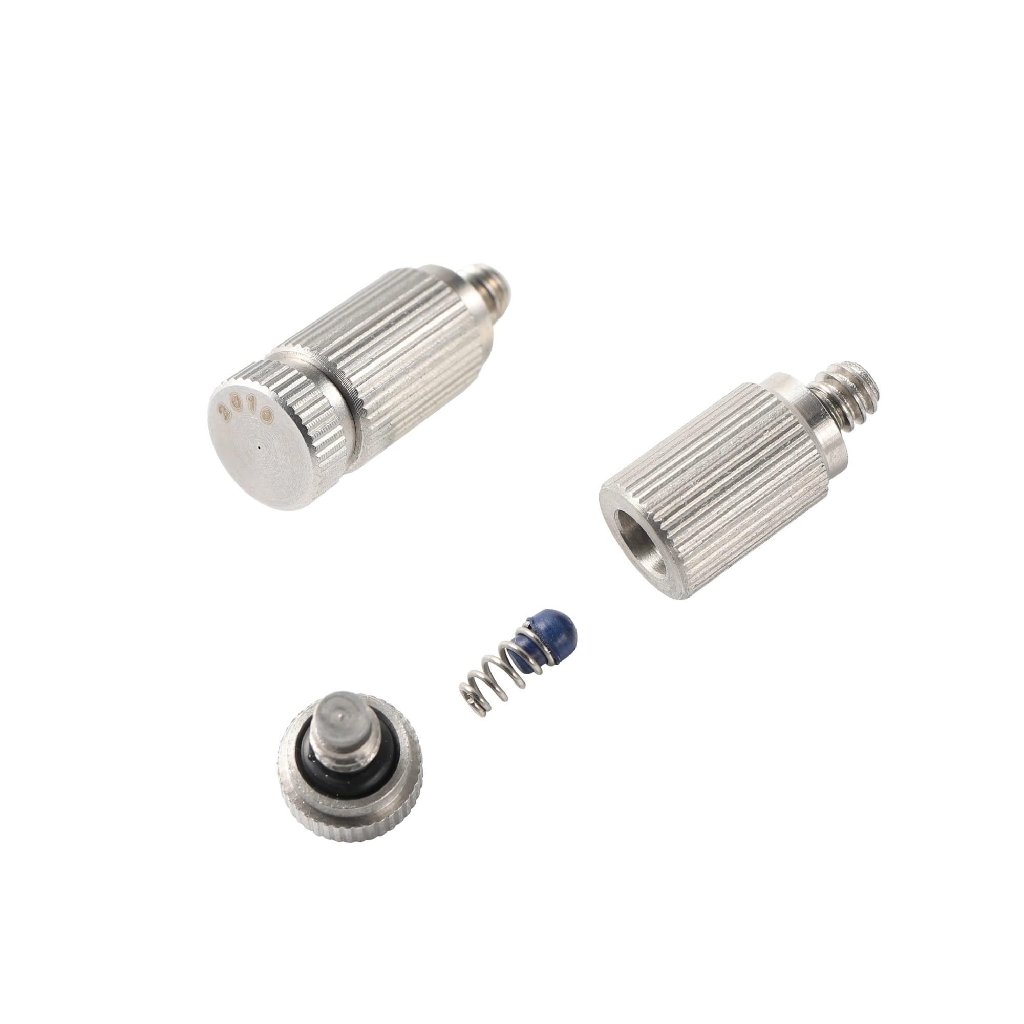 Boquilla de atomización de Alta presión de Acero Inoxidable 304 con Rosca de 3/16" para riego de Jardines y paisajismo, 50 Unidades (Color: Plata, Tamaño: 0,15 mm)