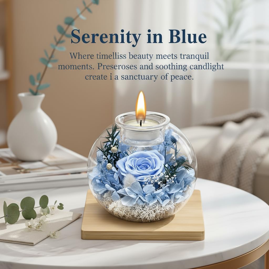 Birthday Gifts for Women,Eternal Preserved Real Rose with 18 Scented Candle Set(Bergamot+Jasmine),Preserved Rose in Glass Dome,Christmas Valentine Mothers Day Gifts for Her Mom Girlfriend,Home Decor - Image 7
