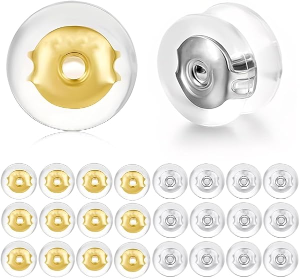 12 Parestuercas pendientes silicona,tuercas pendientes silicona, Tuercas Hipoalergenicas Cierres Elevadores De Pendientes Para Lobulos Caidos O Rasgados, Sujeta y Levanta Pendientes - 1