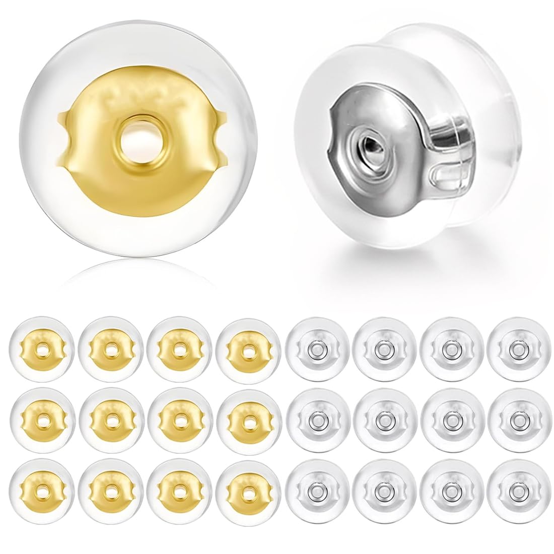 12 Parestuercas pendientes silicona,tuercas pendientes silicona, Tuercas Hipoalergenicas Cierres Elevadores De Pendientes Para Lobulos Caidos O Rasgados, Sujeta y Levanta Pendientes