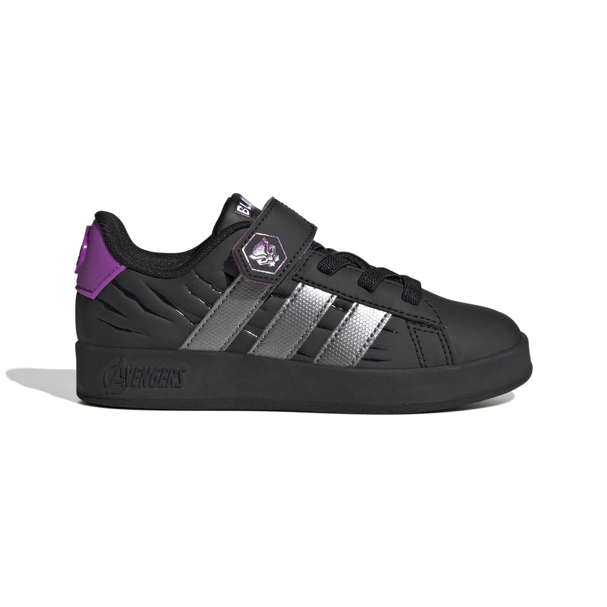 adidas Uniseks - dzieci Adidas Marvel Avengers Grand Court Kids Shoes, core black/iron met./purple burst, 28 EU