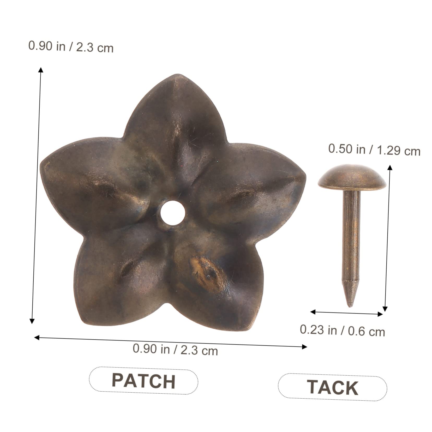 Alipis Upholstery Tack Set 60pcs Blossom Iron Patch Nails Sturdy Decorative Nails for DIY Projects