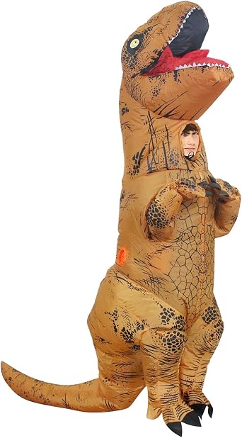 Kids Dinosaur Inflatable Costume 110 cm-140 cm Funny Dinosaur Costume for Mardi Gras Halloween Party Christmas