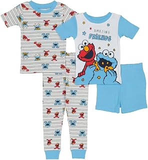 Boys' Baby 4-Piece Snug-fit Cotton Pajama Set