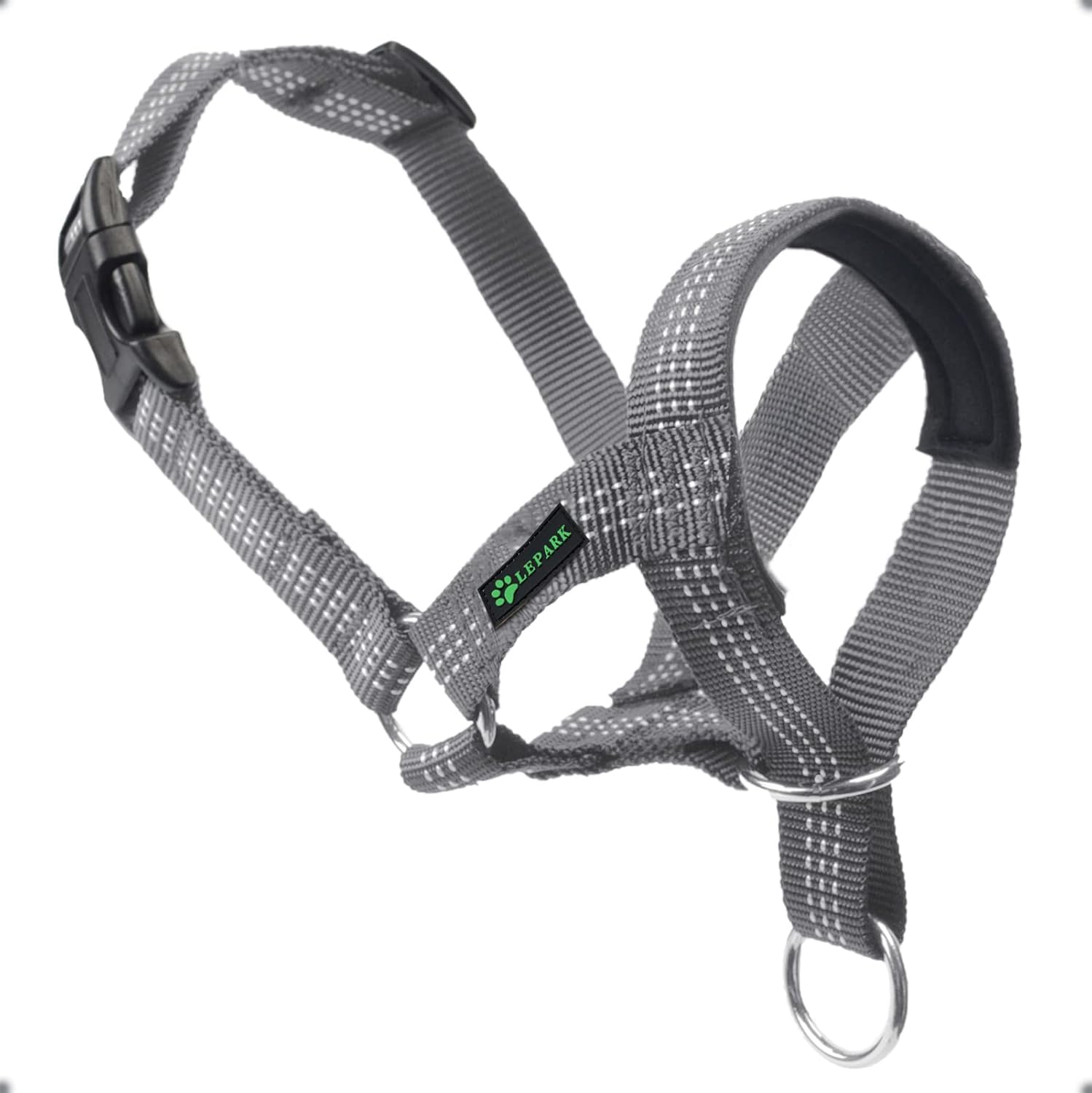 ILEPARK Dog Head Collar with Silk Thread, Soft and Adjustable Head