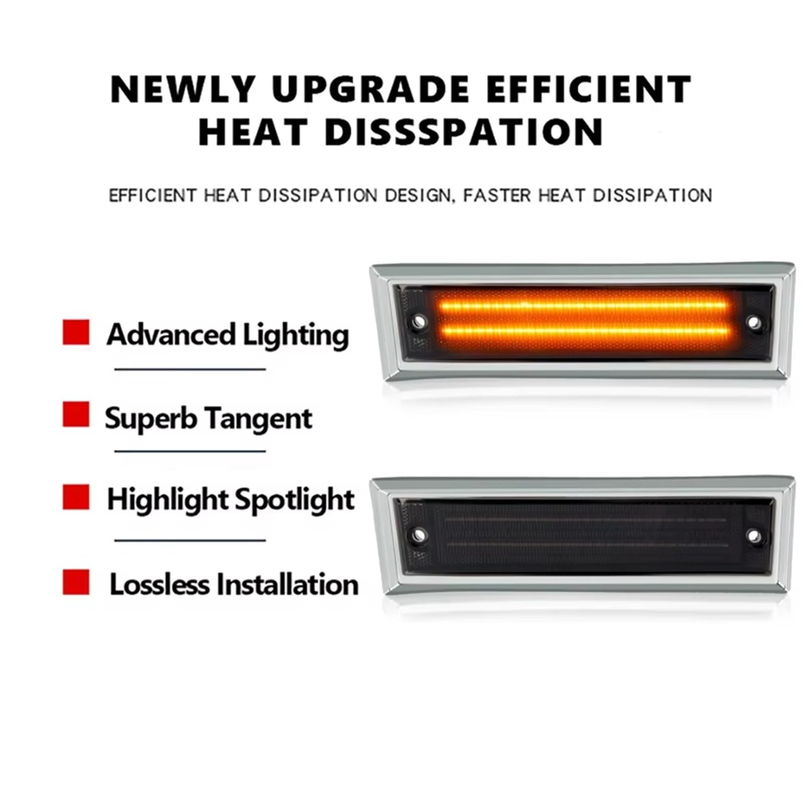 Freccia Specchietto Per Per Suburban Per C10 Per C20 Per C30 2x LED Paraurti Anteriore Luci Posizione Laterali Indicatori Direzione Indicatori Direzione laterali