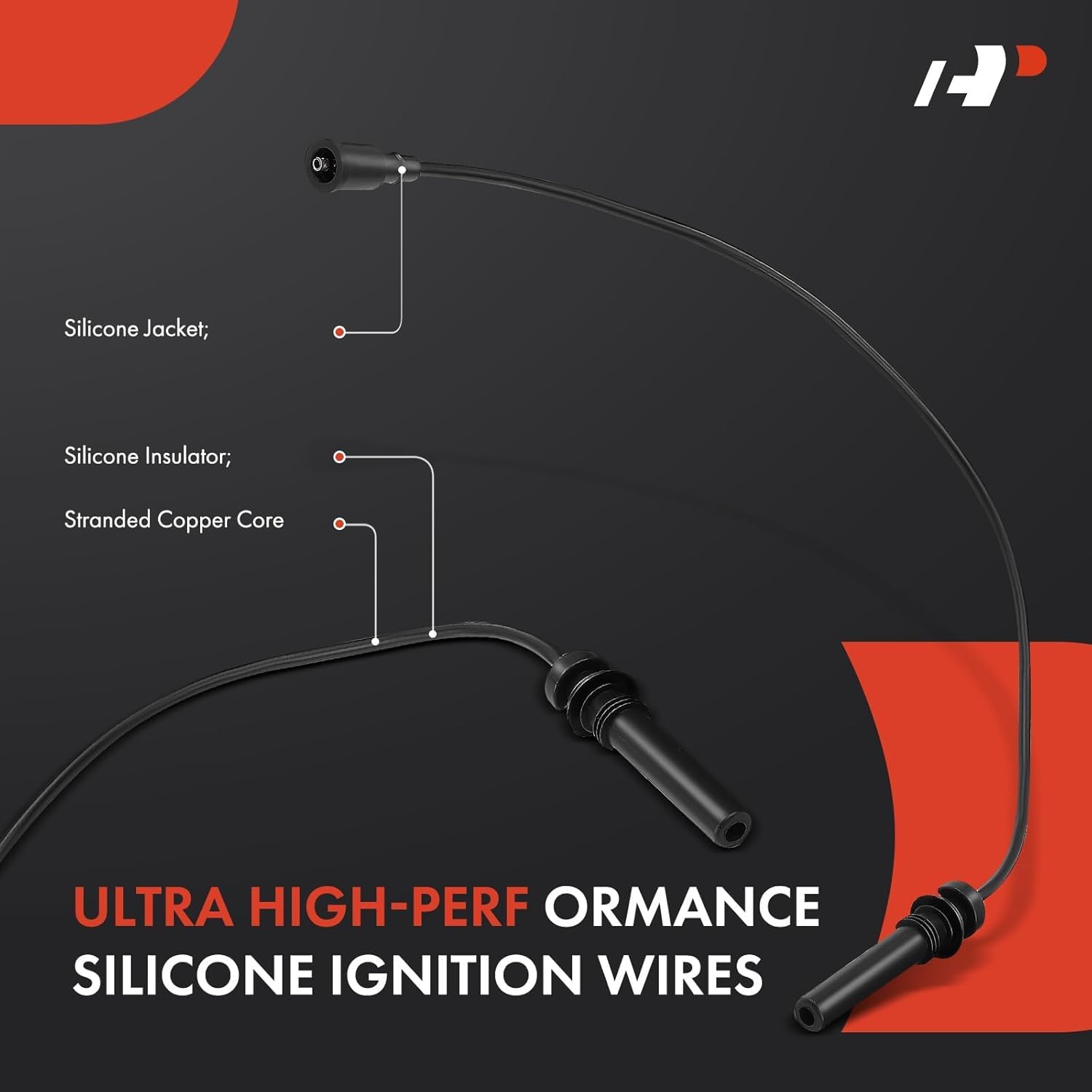 A-Premium 8 Ignition Coils with 8 Wire and 16 Iridium Spark Plugs Compatible with Dodge Ram 1500 2500 3500, Durango, 2003 2004 2005-5.7L V8