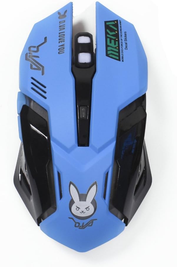 Gaming Mouse, Backlit Optical Game Mice Ergonomic USB Wired with 2400 DPI and 6 Buttons 4 Shooting for Pro Game PC Computer Laptop Desktop Mac （D.VA