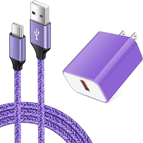 Cargador rápido compatible con LG Stylo 654 G8 G7 V60 ThinQ, Samsung Galaxy S25 S24 S23 S22 S21 A16 A15 5G A55 A53 A54 A14 A13 A12, Pixel 9 8 7 Pro,