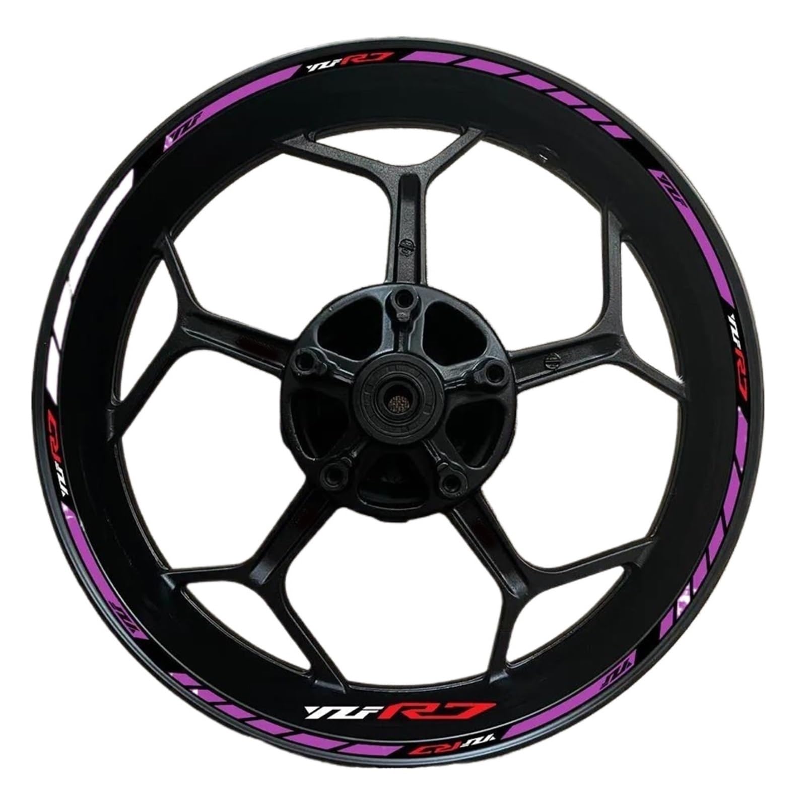 Ntpjk Purple Sticker Part For Y-Amaha Yzf R7 Yzfr7 Motorcycle Wheel Hub Decals Rim Decorative Reflective Stickers Motocycle Set(Purple)