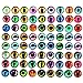 80pcs Mixed 12mm Dragon Eyes Round Time Gem Cover Glass Cabochon Dome for DIY Pendant Settings