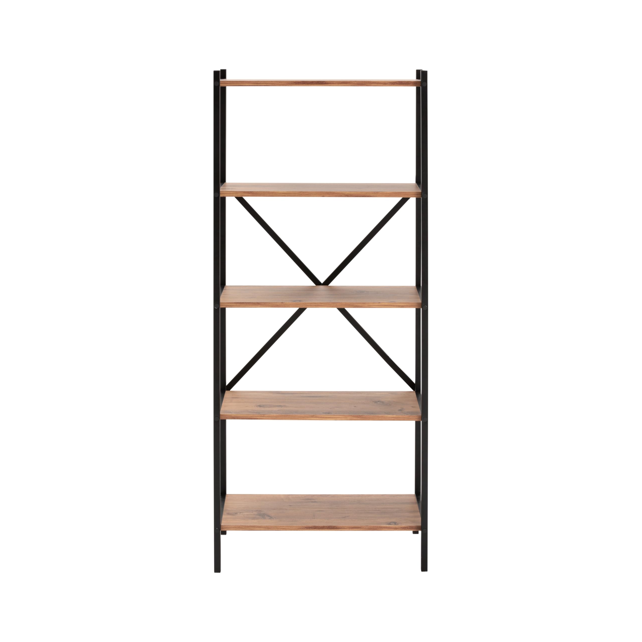 Estanteria Industrial de Madera, Estanteria Estrecha y Alta Ideal como Estanteria Libros, Estanterias Madera Color Atlantic Pine de 66 x 32 x 157 cm. Afrodita