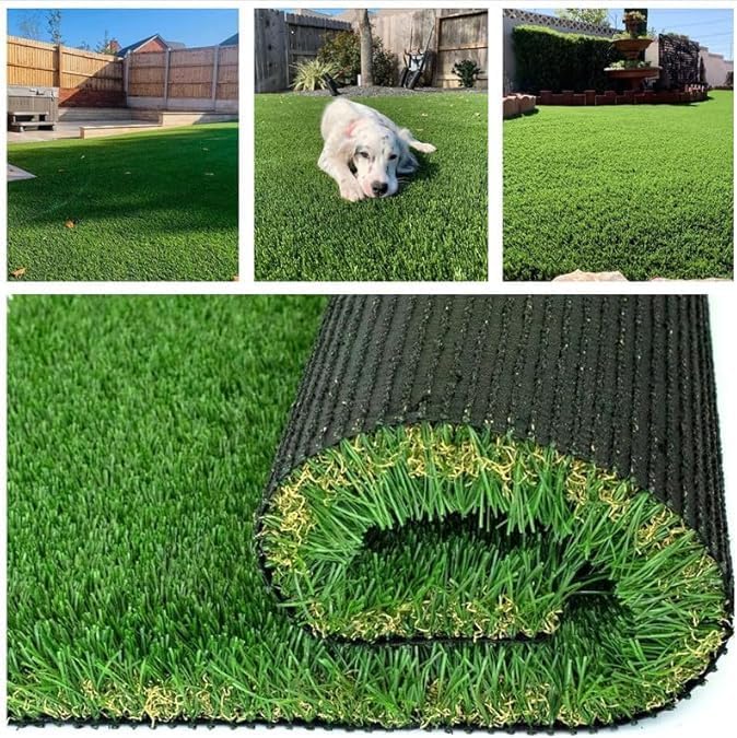 Petgrow Ultrathick Artificial Grass Turf,1.77 Inch High Dense W Shape Grass Silk -Durable PU Backing-Luxurious Indoor Outdoor Dog Garden Landscape Patio Synthetic Fake Faux Grass Mat-Sent by Rolled