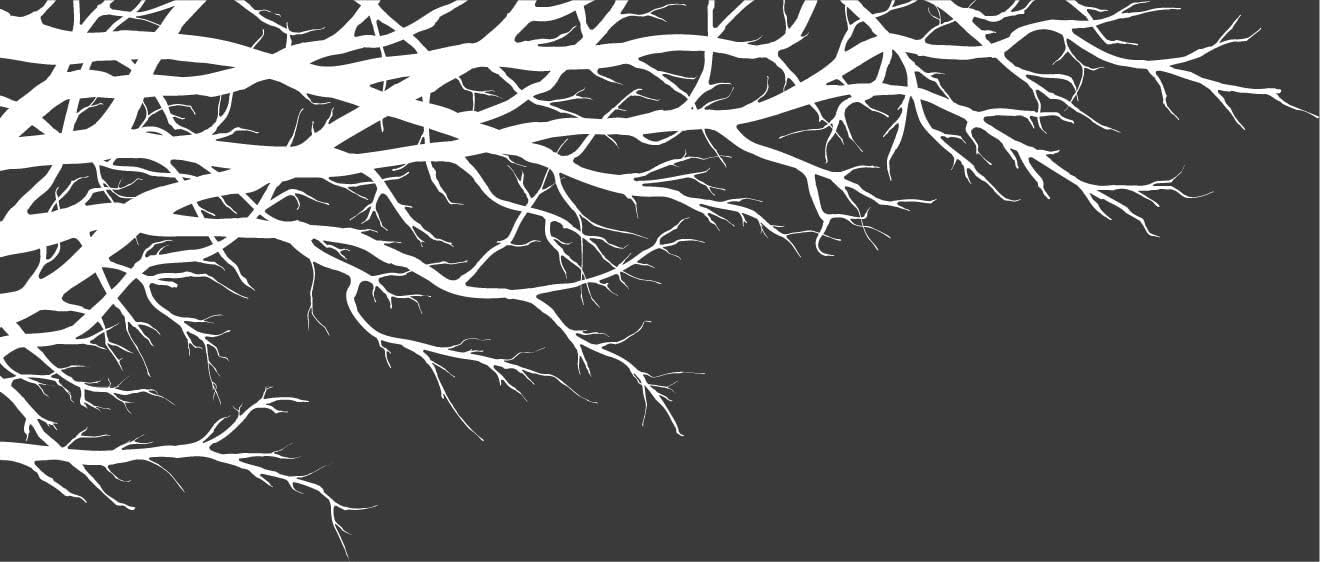 Vinyl Wall Art Mural Decal Tree Top Branches 67"(w) X 28 1/2"(h) Left to Right (White)