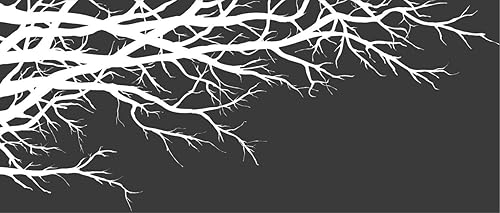 Vinilo mural para pared, diseño de ramas en la parte superior del árbol, 97 pulgadas de ancho x 41 pulgadas de alto, de izquierda a derecha (blanco)