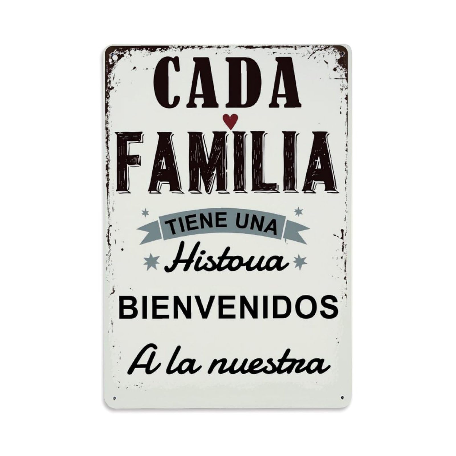 Enderetf Vintage Every Family Has A Story Welcome To Ours Tin Sign Metal Poster, Home Bar Garage Man Cave Cafe Indoor & Outdoor Wall Decoration 8X12inches