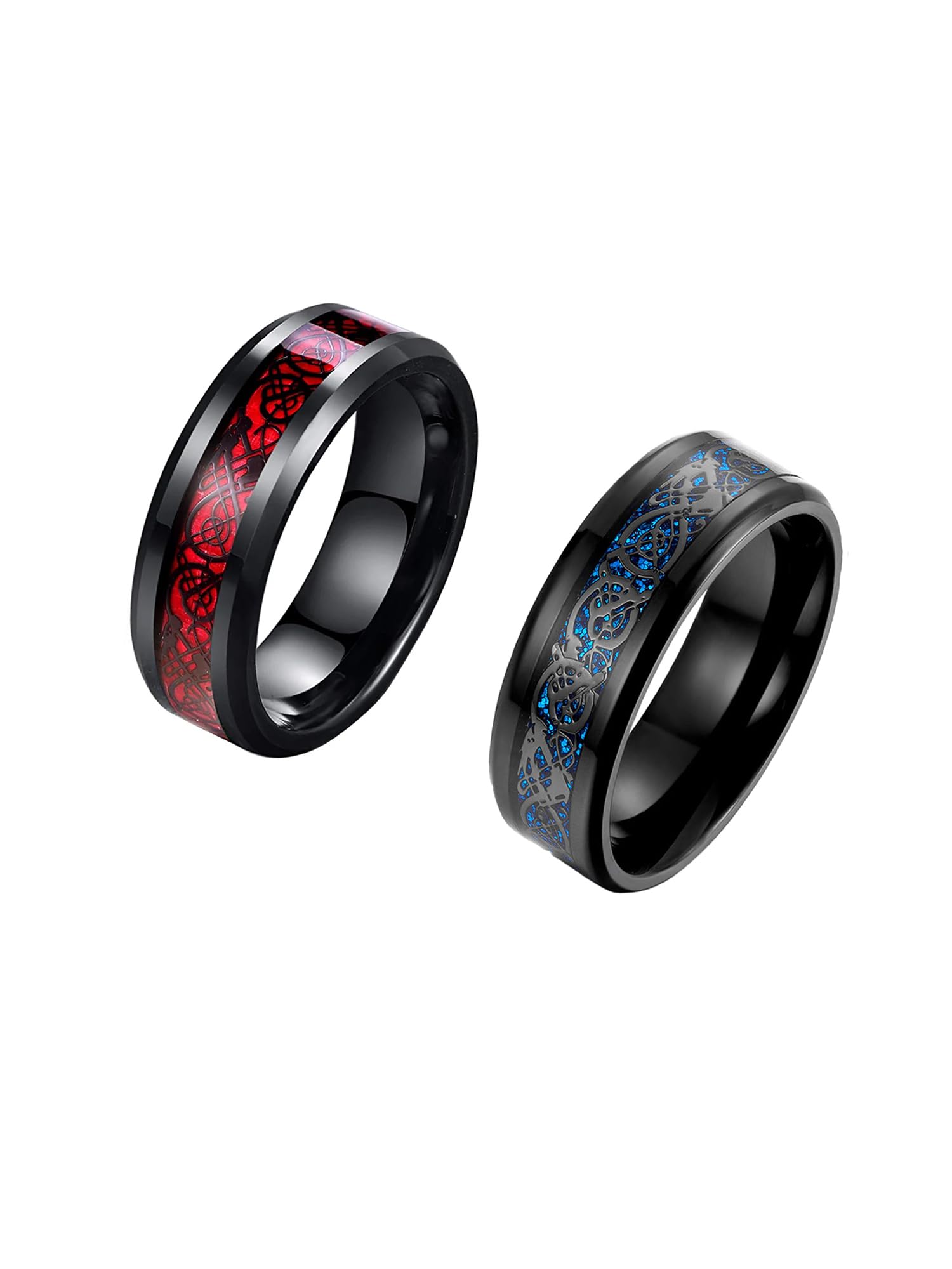 Rings for Men and Boys Black Ring for Boys |2 Pcs Combo Black Celtic Rings | Stainless Steel Rings for Men | Birthday Gift for Men and Boys Anniversary Gift for Husband