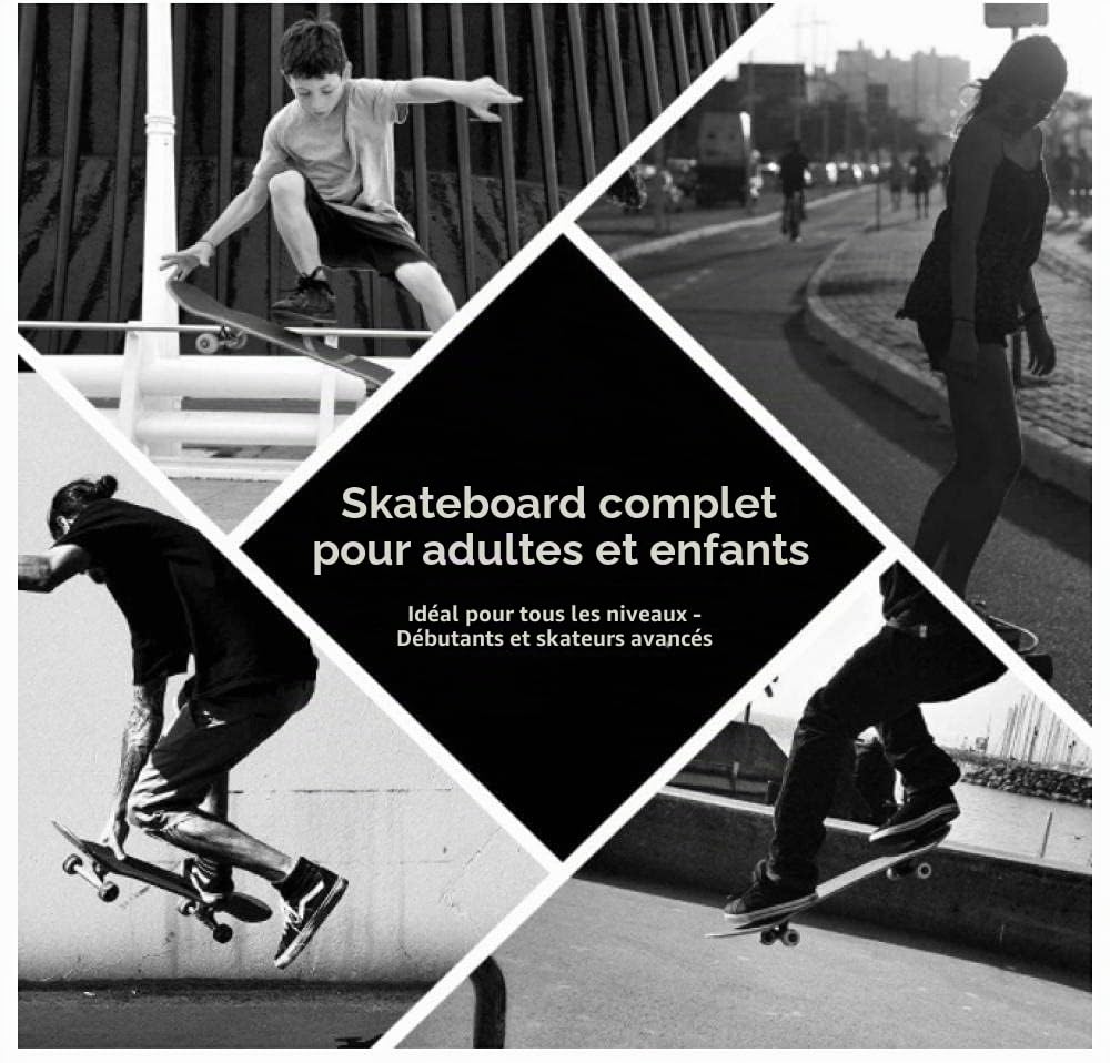 Skateboard Papillon Tigre Skate 80x20 cm 7 Couches en Bois d'érable avec Roulements ABEC-7 Longboard Ado Skateboards Adulte Skate Board Enfant Débutants Fille Garçons Skeatbord