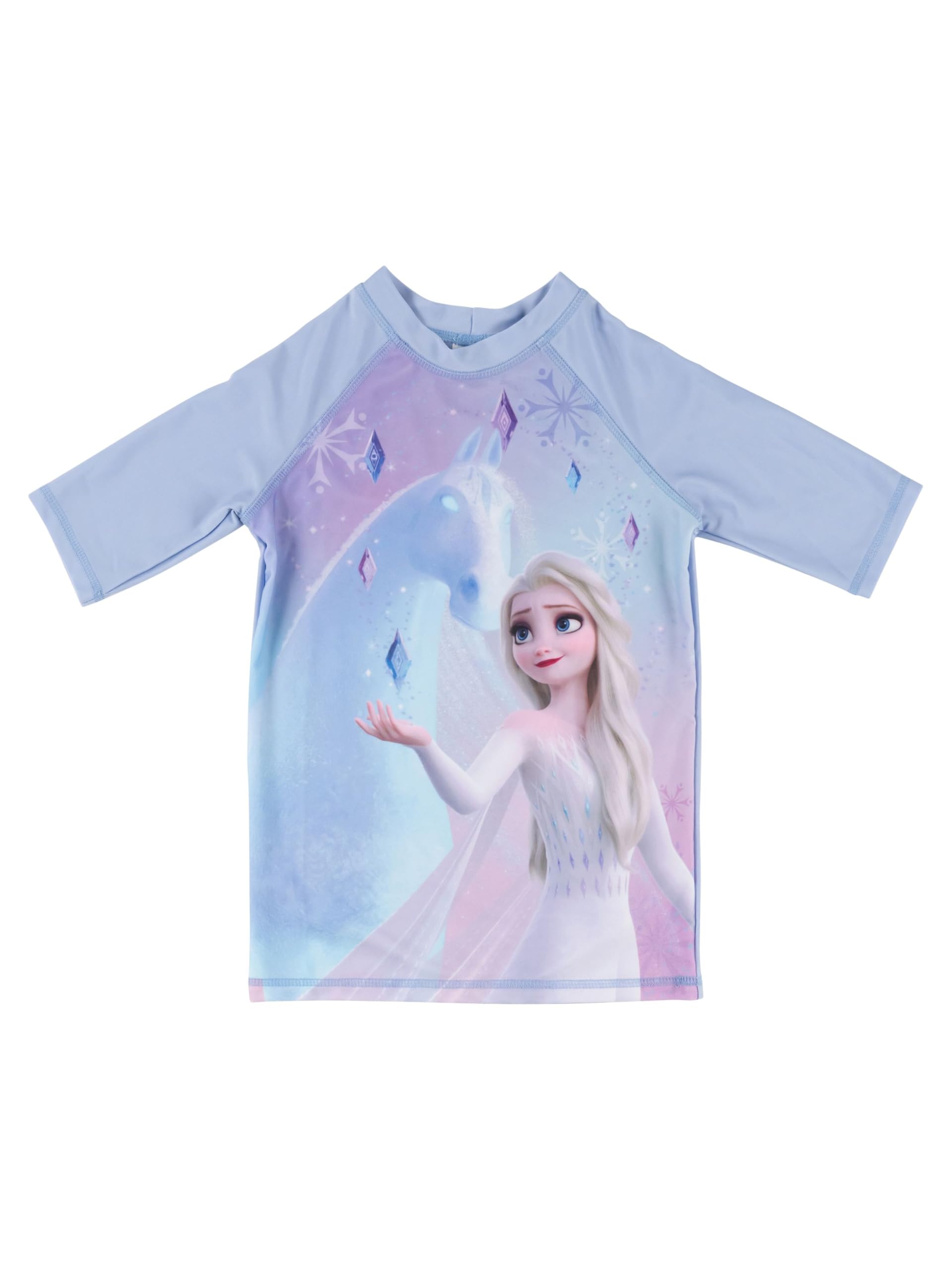 United Labels Disney Królowa Lodu kostium kąpielowy dwuczęściowy, ochrona przed promieniowaniem UV 30, dla dziewcząt, ELSA, fioletowy, moda kąpielowa dla dzieci z koszulką i kąpielówkami, strój