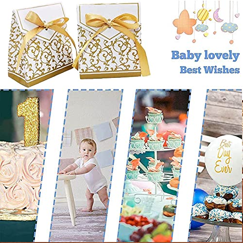 50 stks Gouden Papieren Snoep Dozen, doosje cadeaubox gastgeschenk kartonnen doos snoep doppen doosje, tafeldecoratie… - Image 8