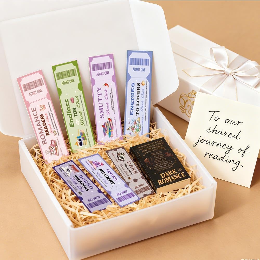 120 Pcs Book Club Ticket Bookmark Funny Club Ticket Bookish Gifts - Cowboy Romance Reading Tracker, Dark Horror Anti Social Fantasy Themed Library Party Supplies for Women Men Book Lover Readers - Image 7