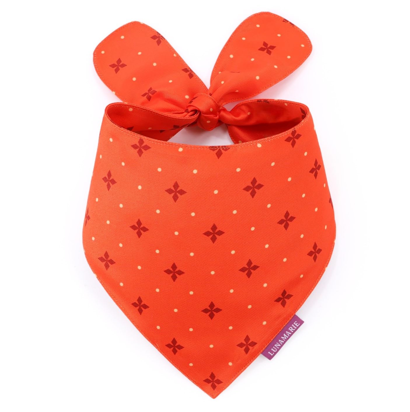 LunaMarie - Luxury Pet Birthday Bandanas -Premium & Silky Poly Fabric | 100% Handmade | Custom Shape Dual Layered (Ember, Large) โ image 1