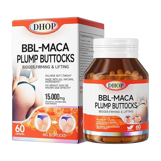 DHOP Wins Town Butt Booster Pills, Mention Buttocks Herbal Supplements, Plump HIPS Enhancement Firming and Seductive, Big Booty Enhancer with Black Maca Root 60 Tablets